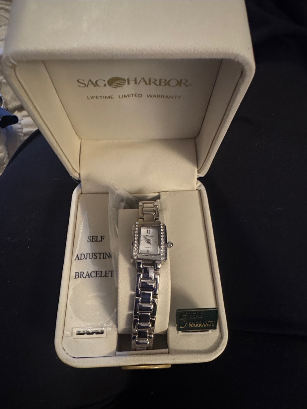 Sag Harbor Silver Crystal-Accented Women's Bracelet Watch